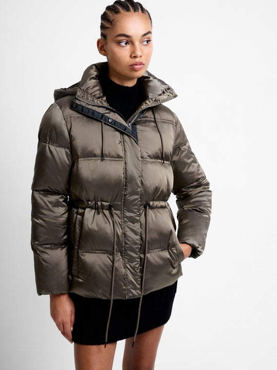 Kendra Nylon Hooded Puffer Jacket