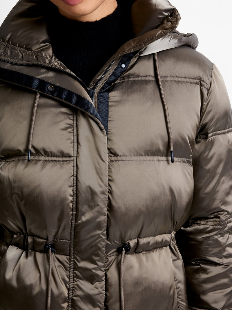 Kendra Nylon Hooded Puffer Jacket