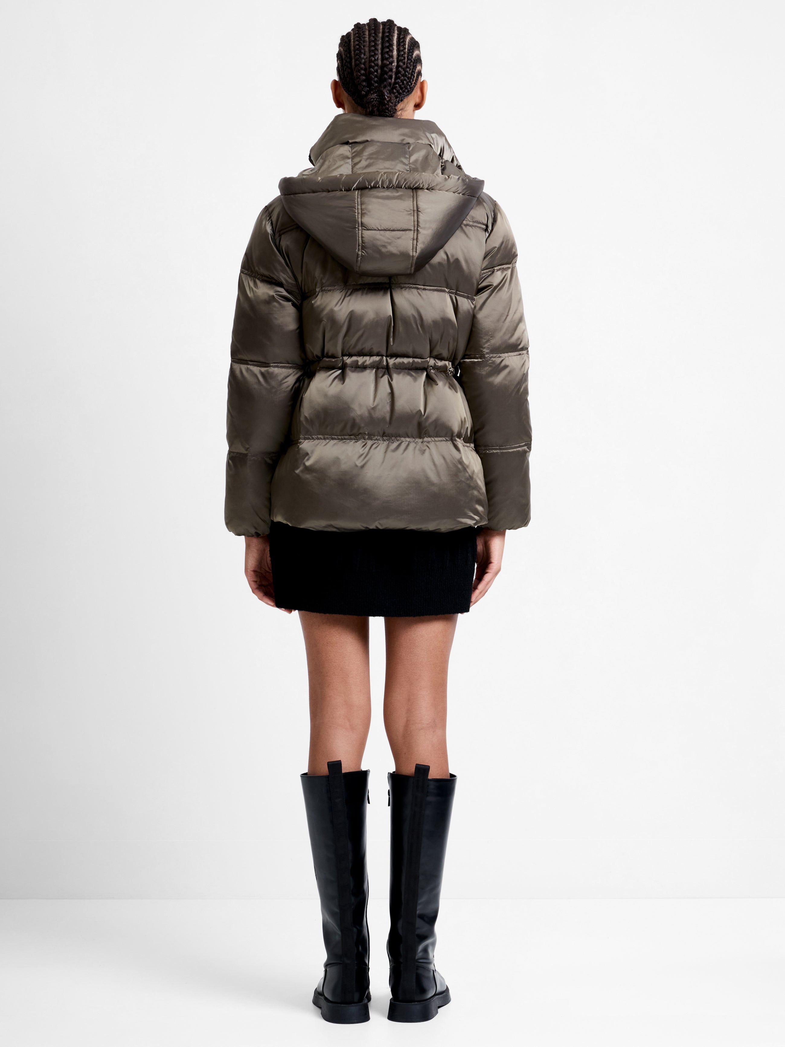 Kendra Nylon Hooded Puffer Jacket