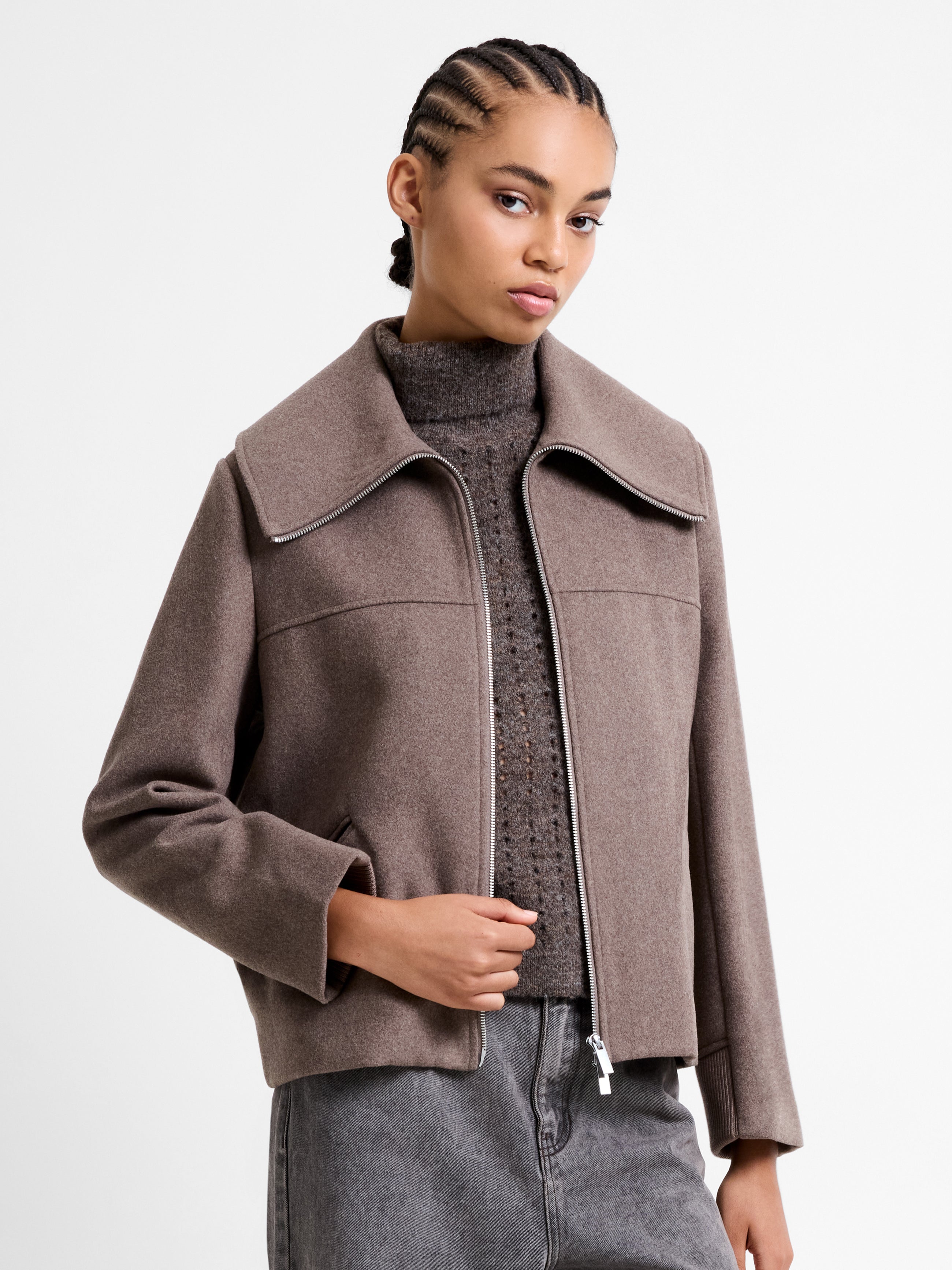 Devita Wool Collared Coat | French Connection EU