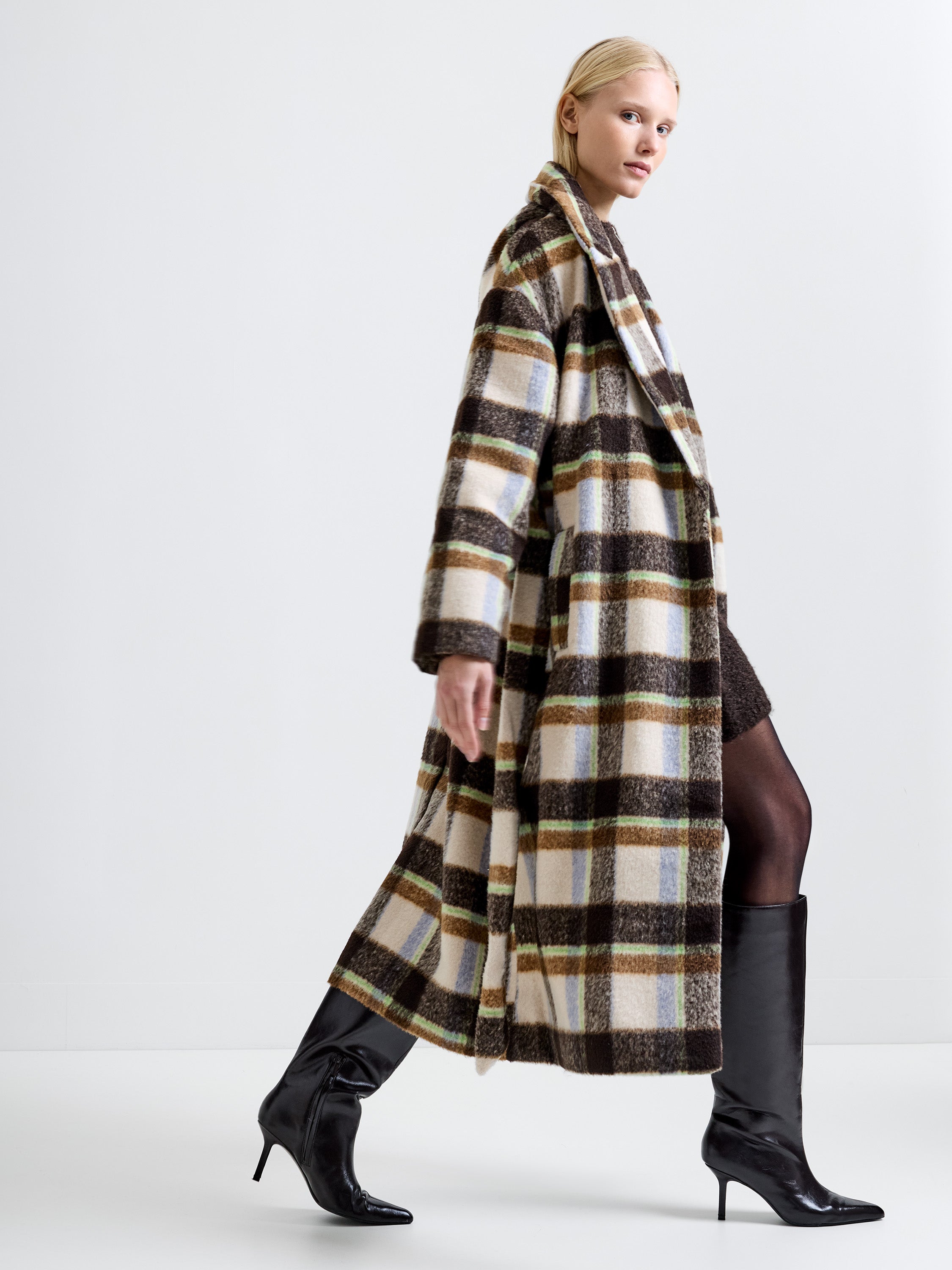 Remi Check Belted Coat | French Connection EU