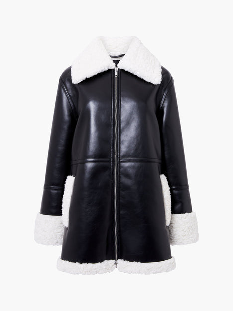 Ajani PU Faux Fur Coat