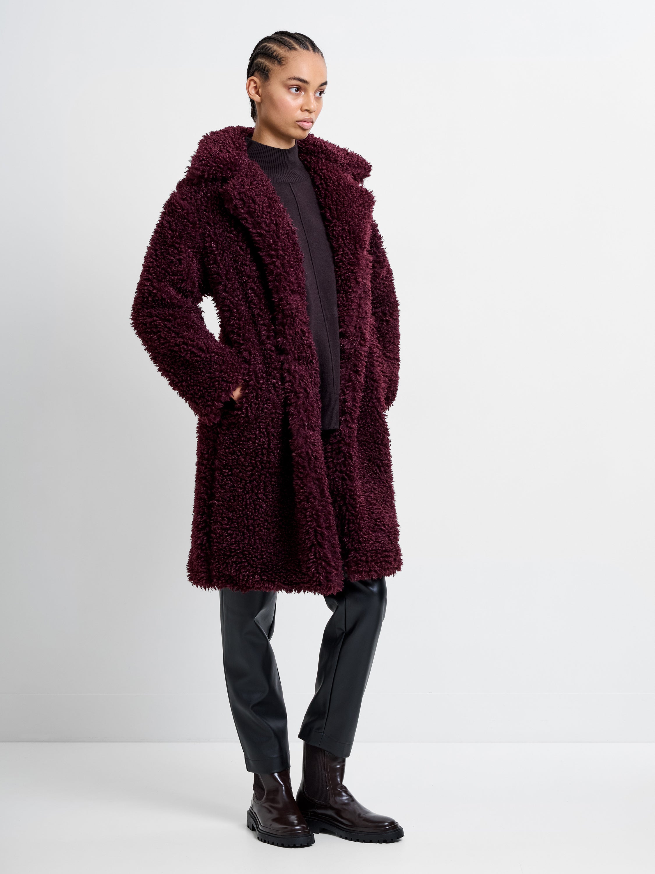 Boucle Peak Collar Coat