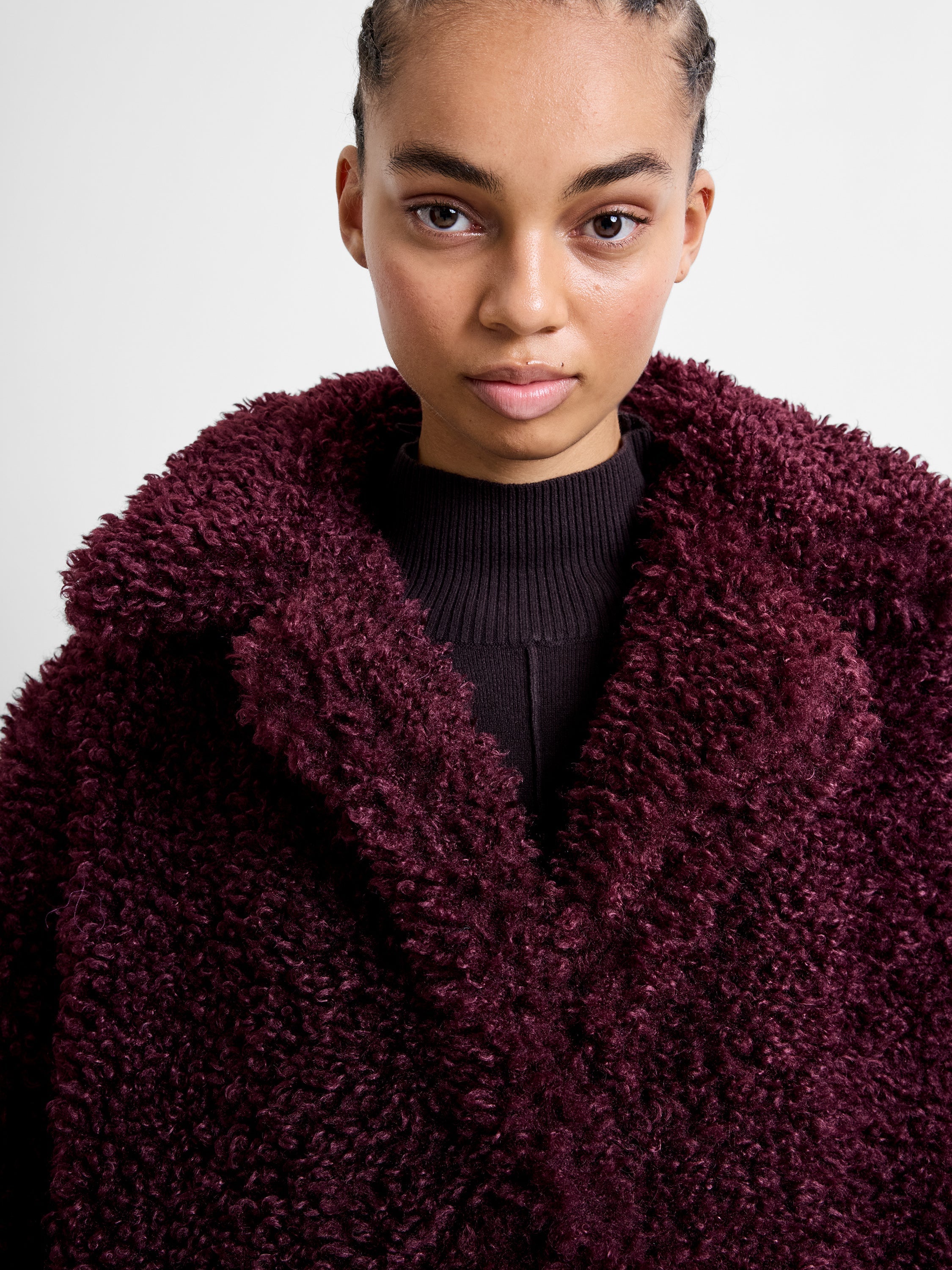 Boucle Peak Collar Coat