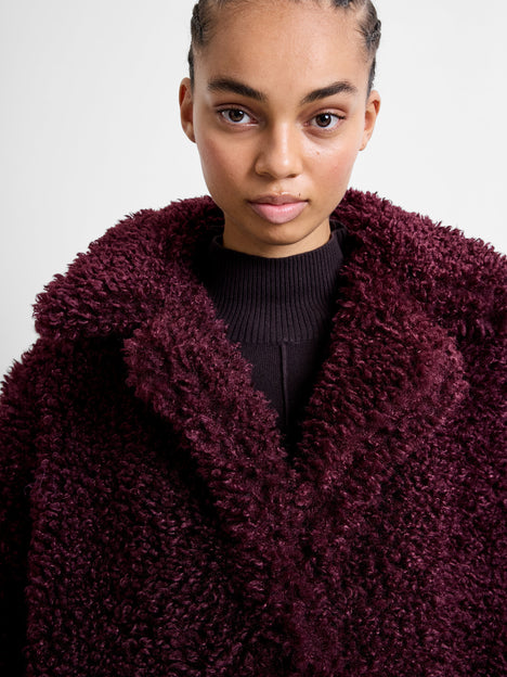 Boucle Peak Collar Coat