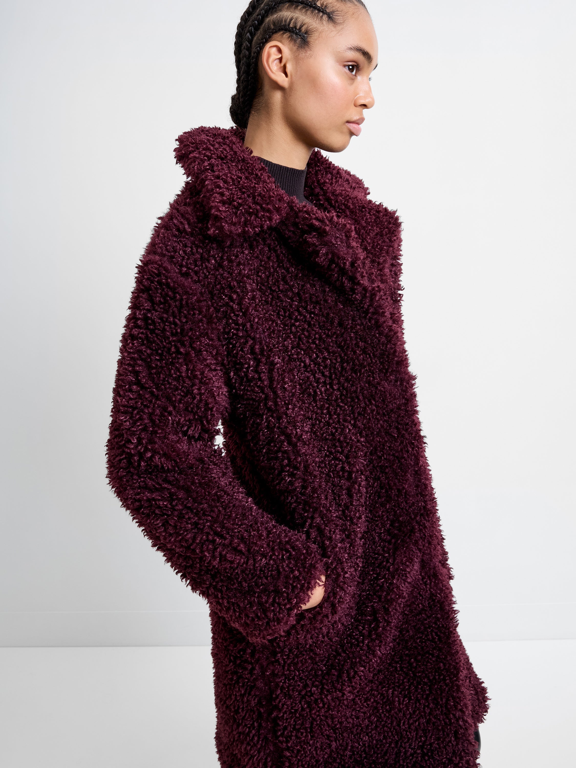 Boucle Peak Collar Coat