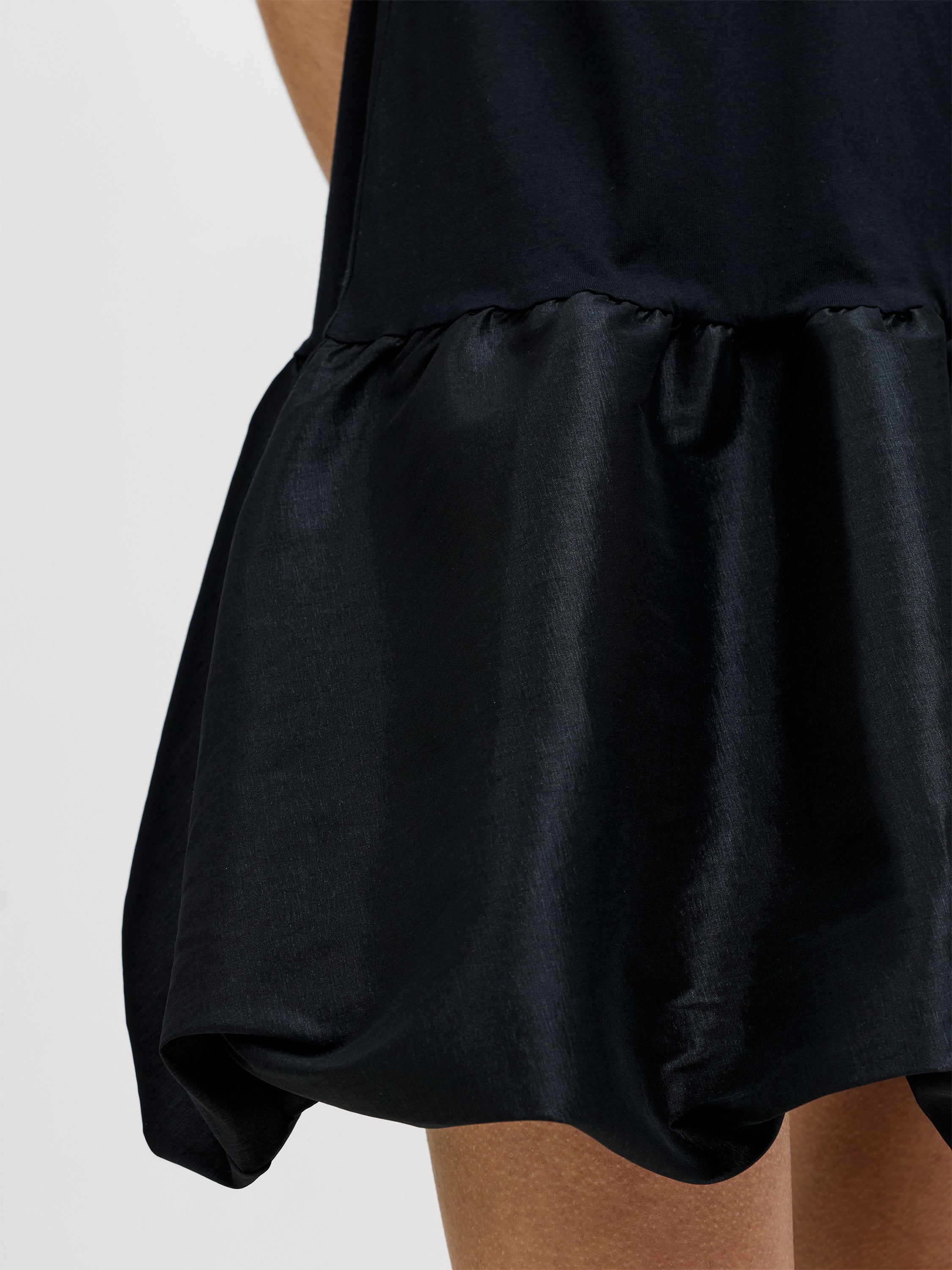 Sivine Bubble Hem Black Mini Dress