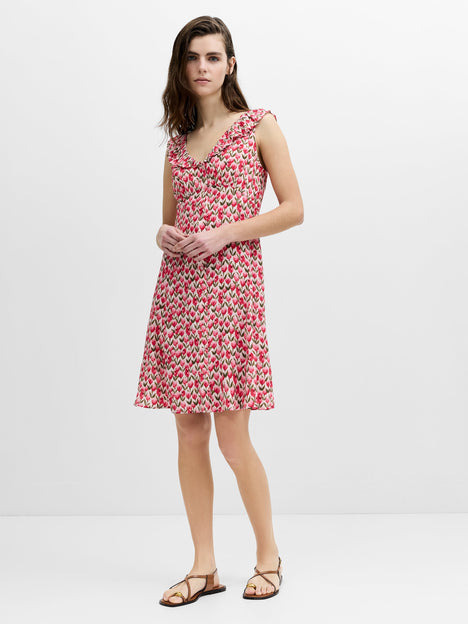 Tula Eco Floral Frill V-Neck Tea Dress