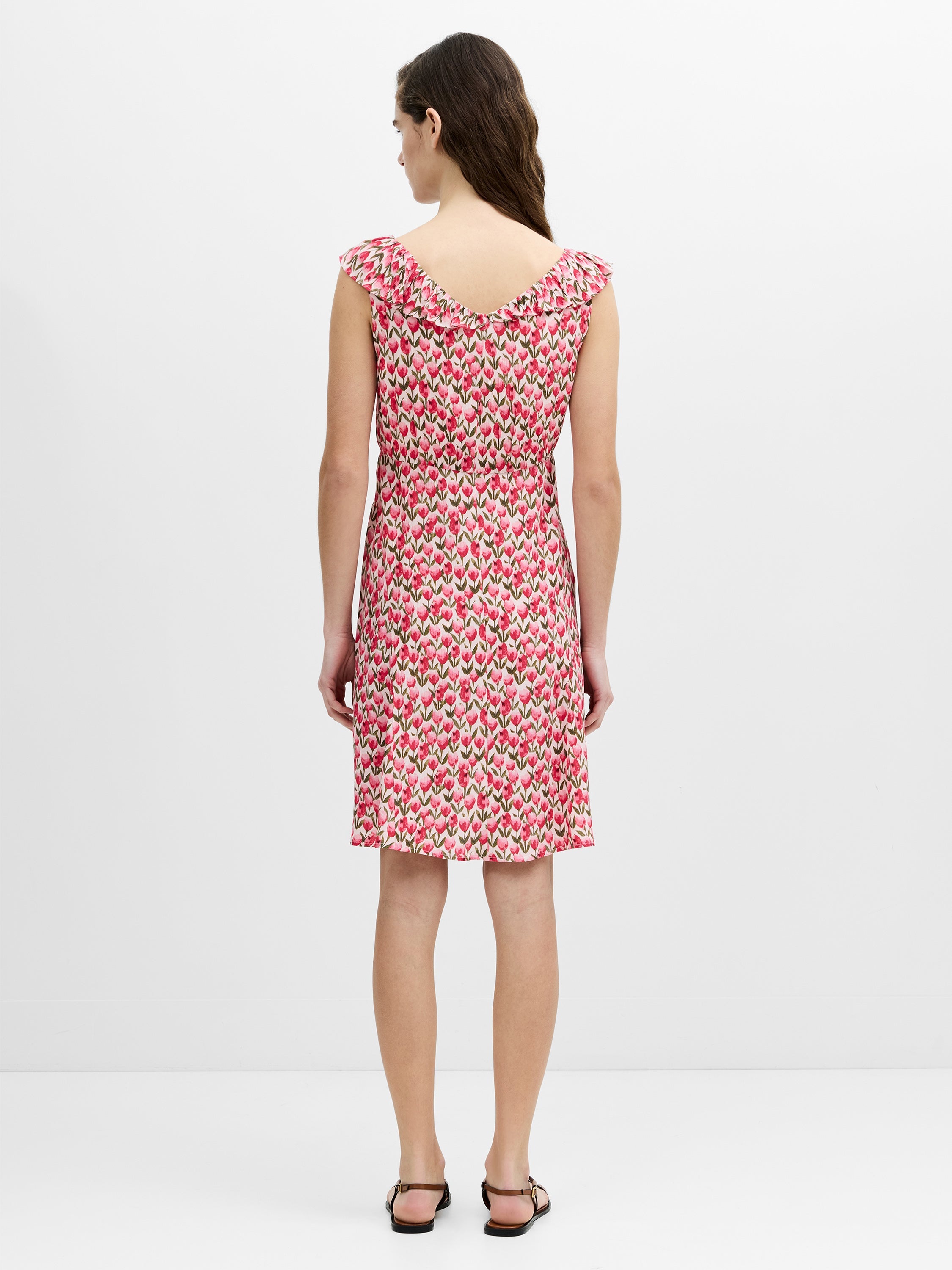Tula Eco Floral Frill V-Neck Tea Dress