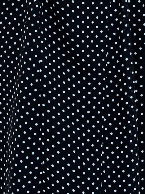 Black and White Polka Dot Sleeveless Tea Dress
