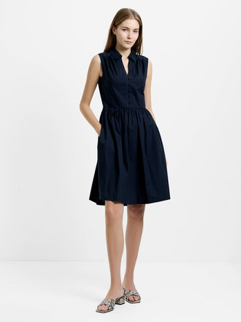 Poplin Sleeveless Smock Dress