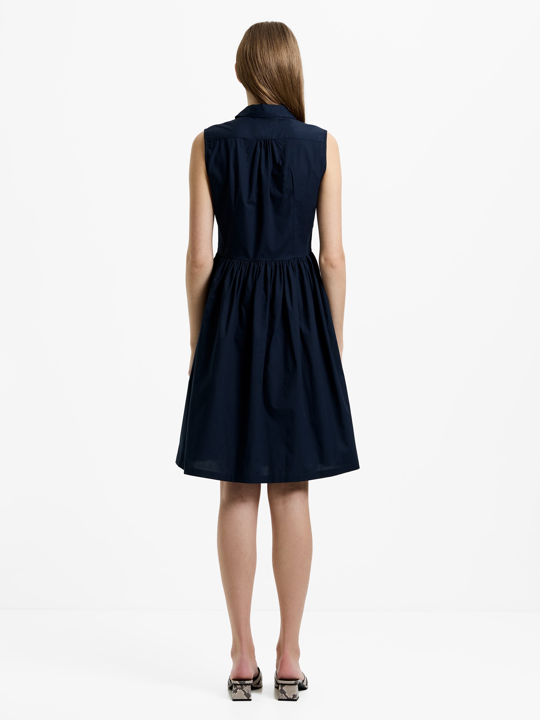 Poplin Sleeveless Smock Dress
