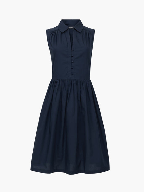 Poplin Sleeveless Smock Dress