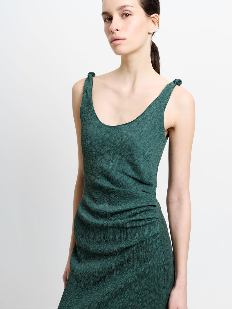 Trixie Textured Knot Strap Midi Dress