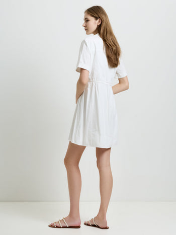 Barnet Cotton Embroidered Striped Mini Dress