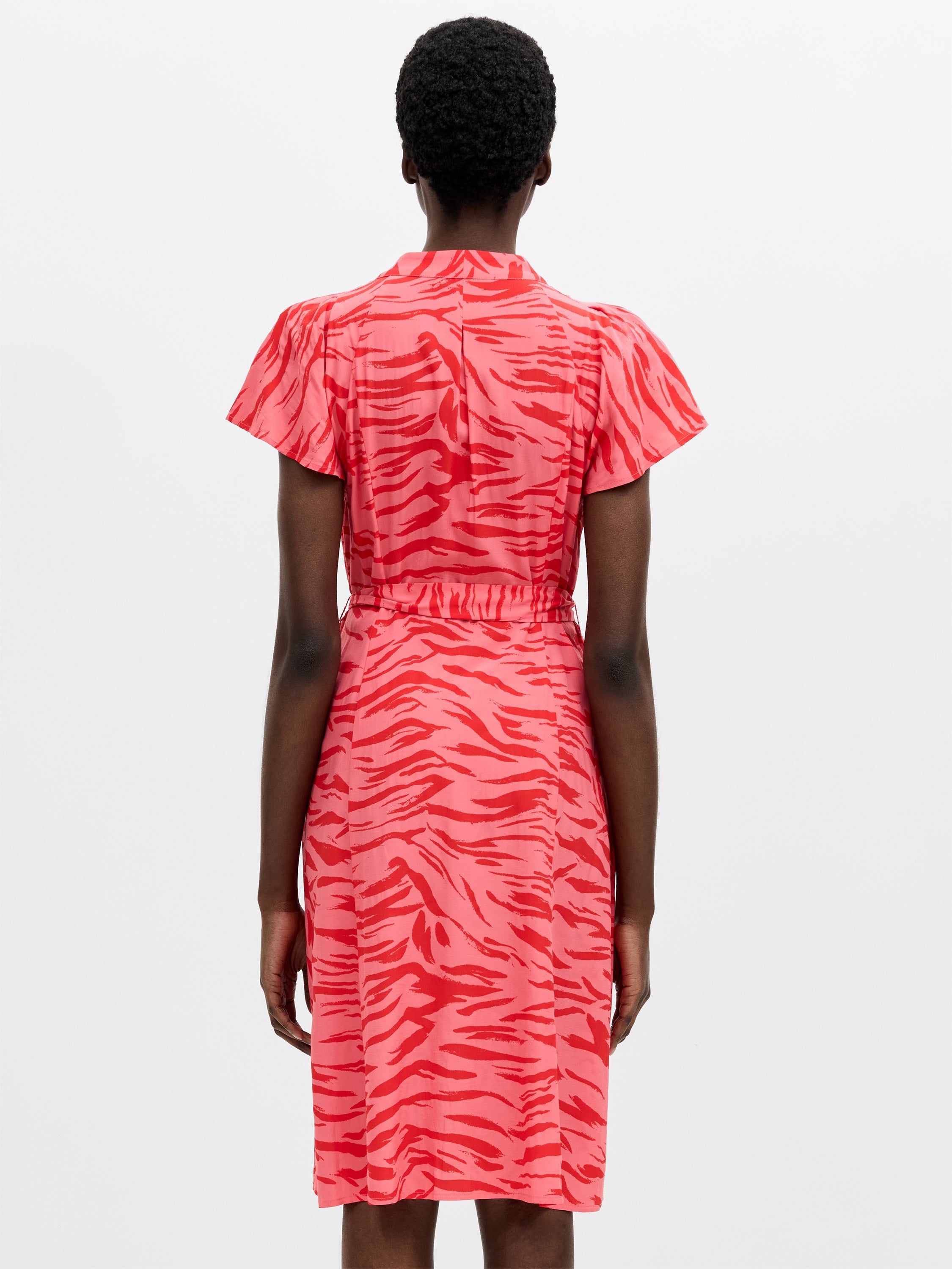 Adeline V-Neck Tie Waist Printed Dress