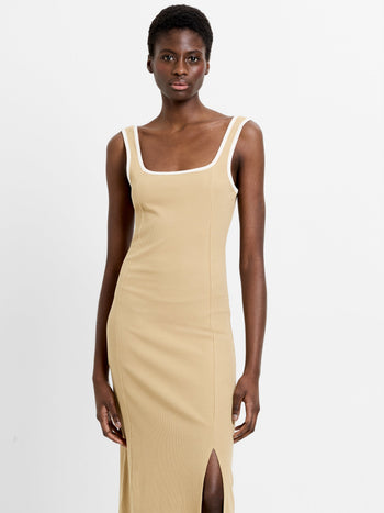 Square Neck Contrast Dress