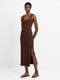 Textured Square Neck Midi Dress