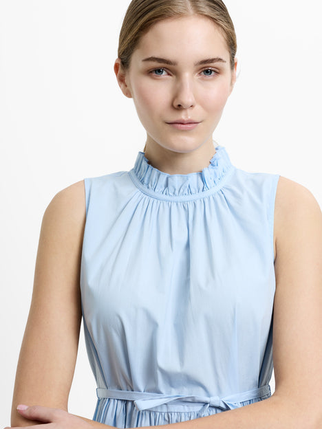 Tiered Poplin Belted Mini Dress