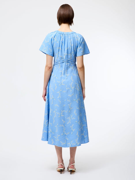 Daniella Faron Drape V Neck Midi Dress