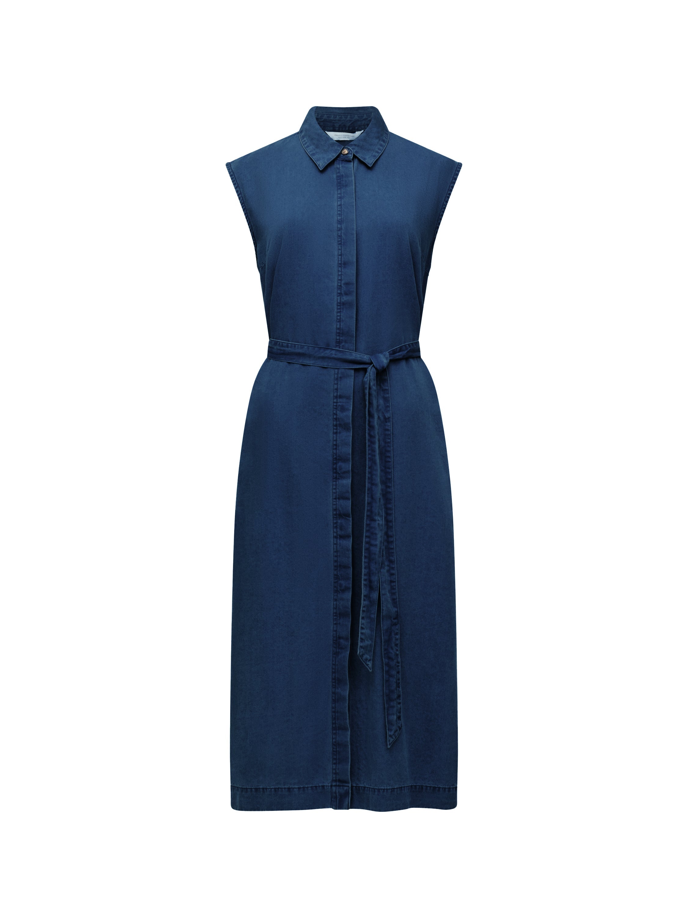 Zaves Chambray Denim Sleeveless Midi Dress