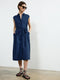 Zaves Chambray Denim Sleeveless Midi Dress