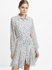Spot Godet Mini Shirt Dress