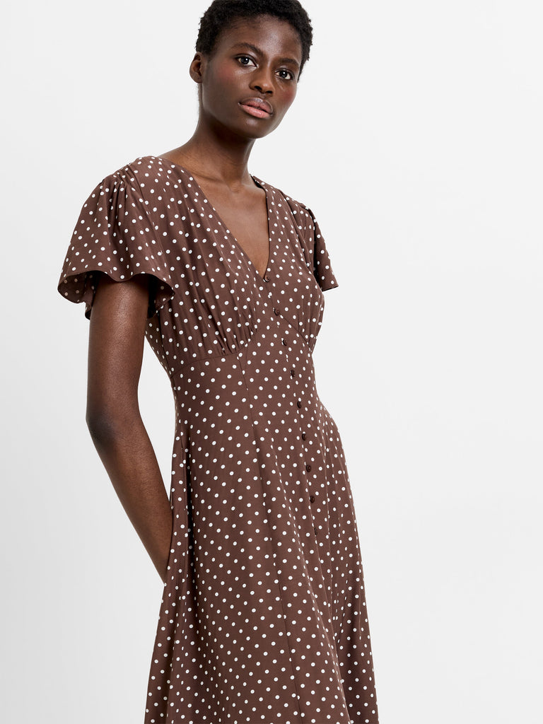 french connection polka dot midi dress FRENCH CONNECTION Strappy Polka Dot Midi Dress