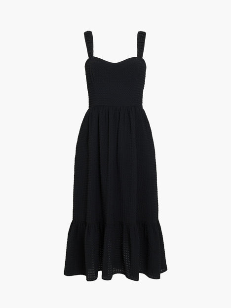 Sweetheart Textured Tie-Back Dress