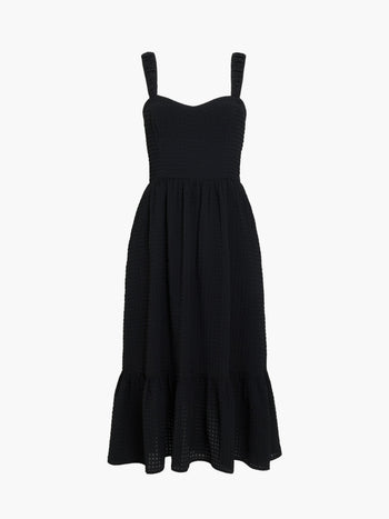 Sweetheart Textured Tie-Back Dress