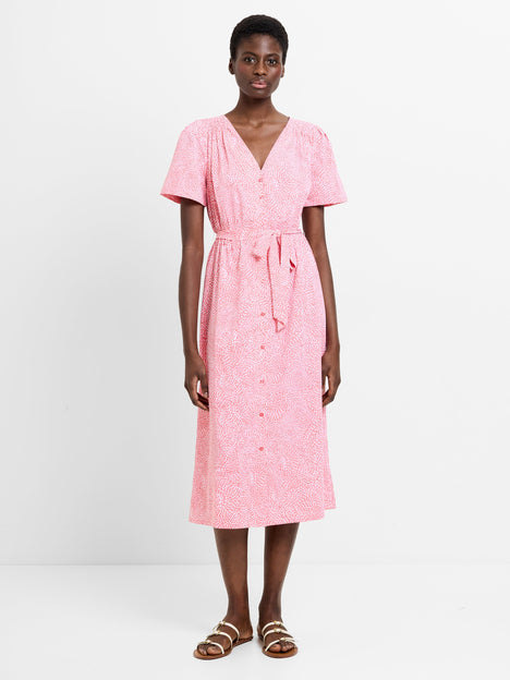 Bernice V-Neck Button-Through Midi Dress