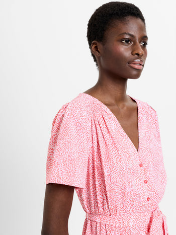 Bernice V-Neck Button-Through Midi Dress