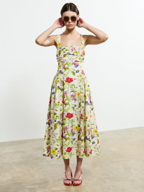 Monica Barletta Floral Midi Dress