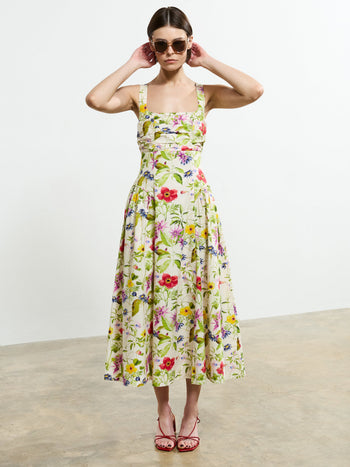 Monica Barletta Floral Midi Dress