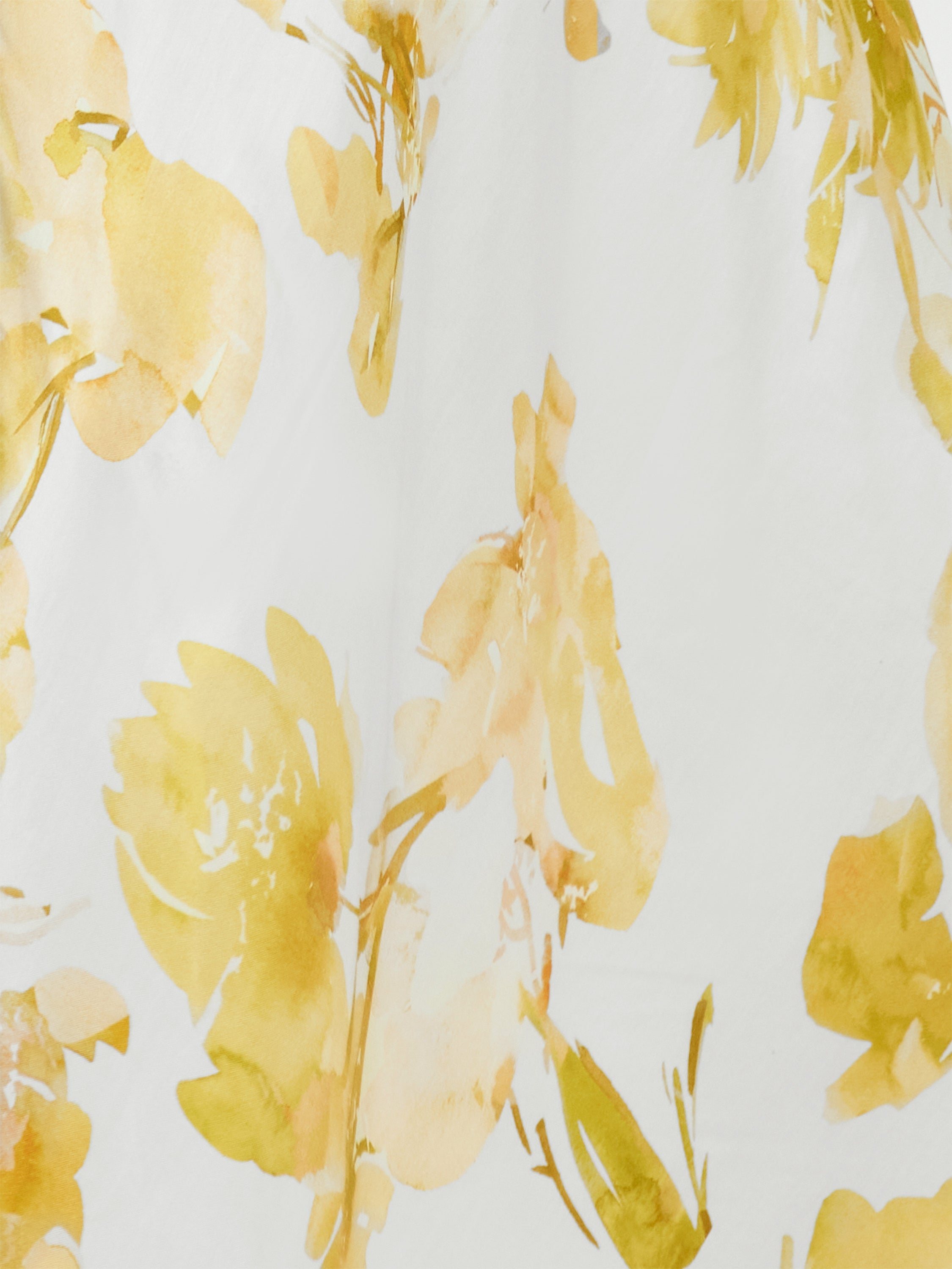 Oona Satin Cowl Neck Yellow Floral Midi Dress
