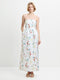Structured Taffeta Christine Fleur Bandeau Maxi Dress