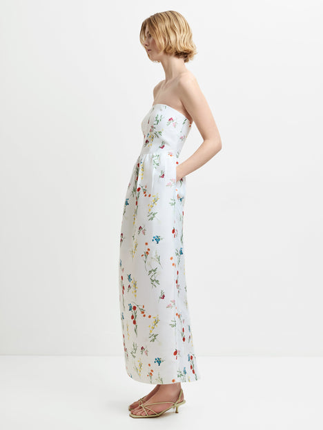 Structured Taffeta Christine Floral Bandeau Maxi Dress