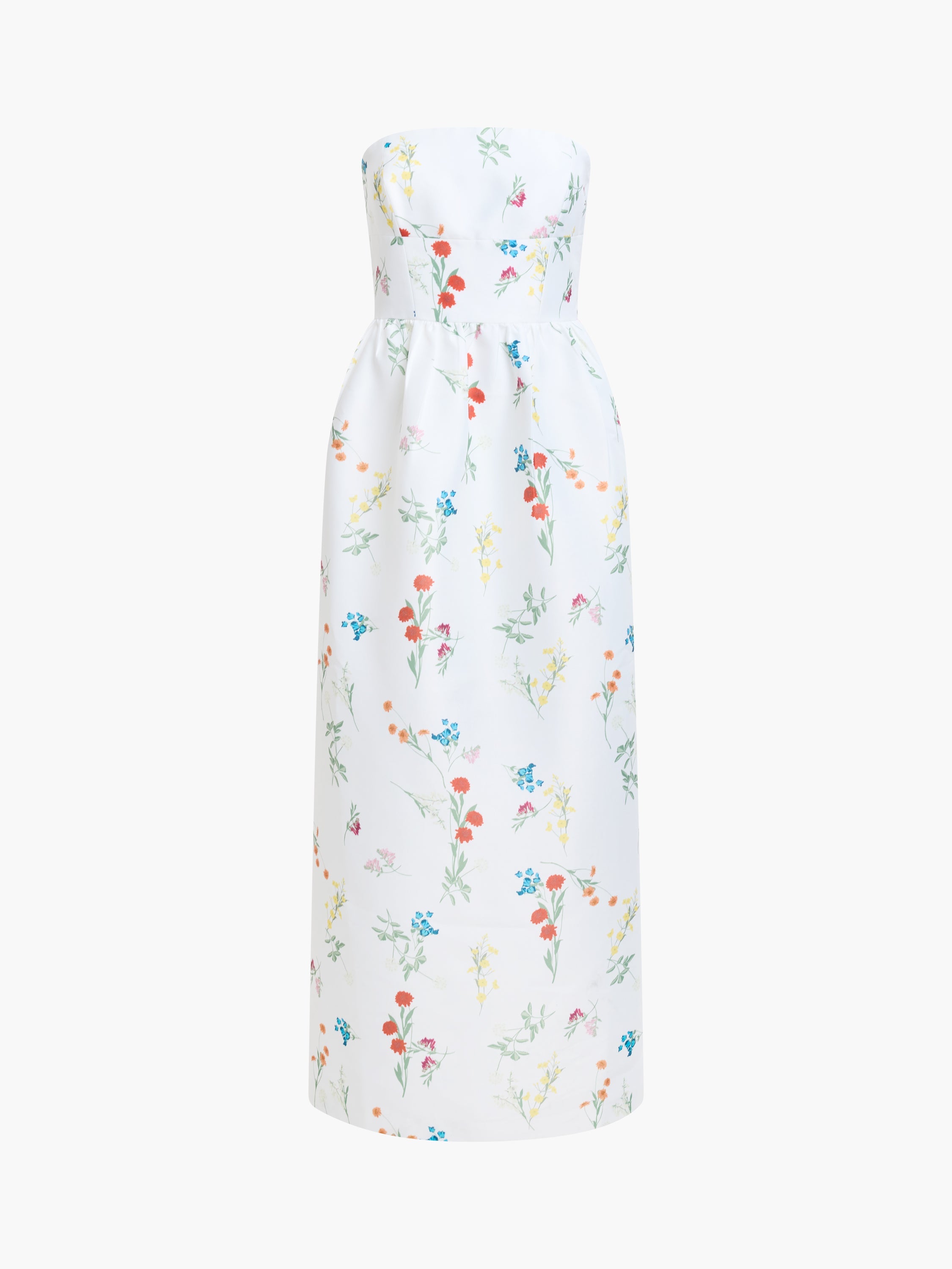 Structured Taffeta Christine Floral Bandeau Maxi Dress