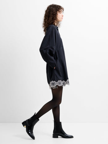 Era Poplin  Broderie Hem Mini Dress