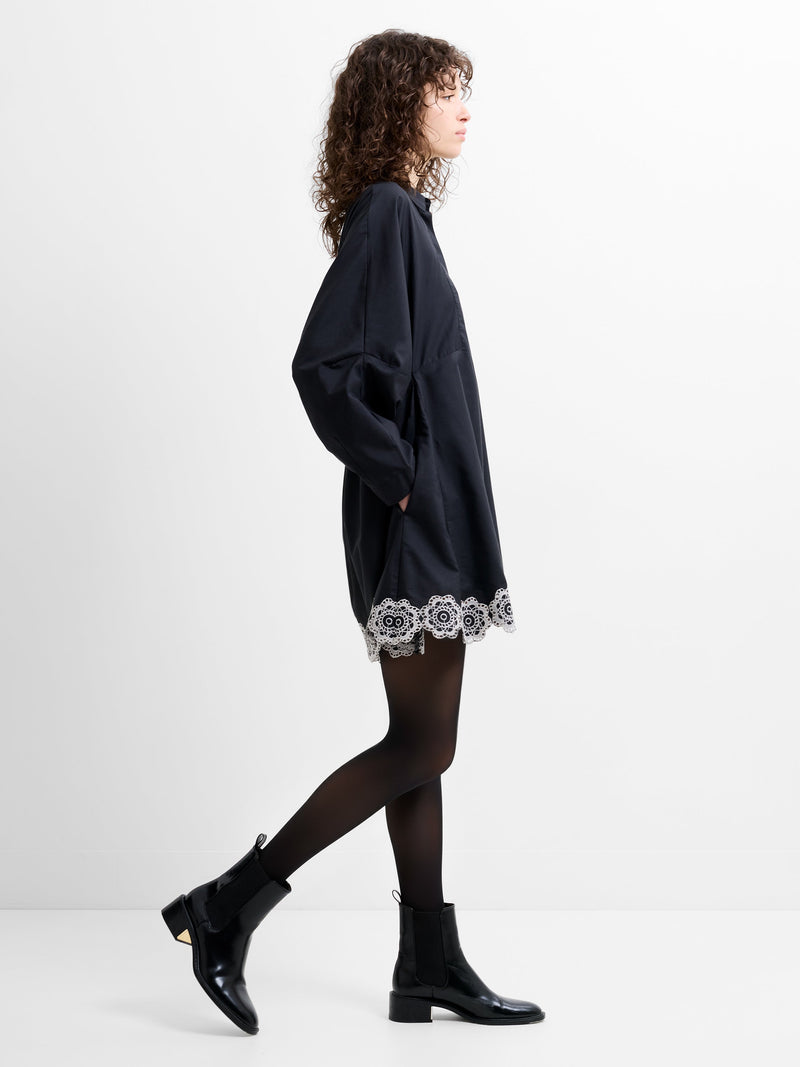 Era Poplin  Broderie Hem Mini Dress