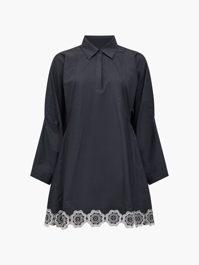 Era Poplin  Broderie Hem Mini Dress