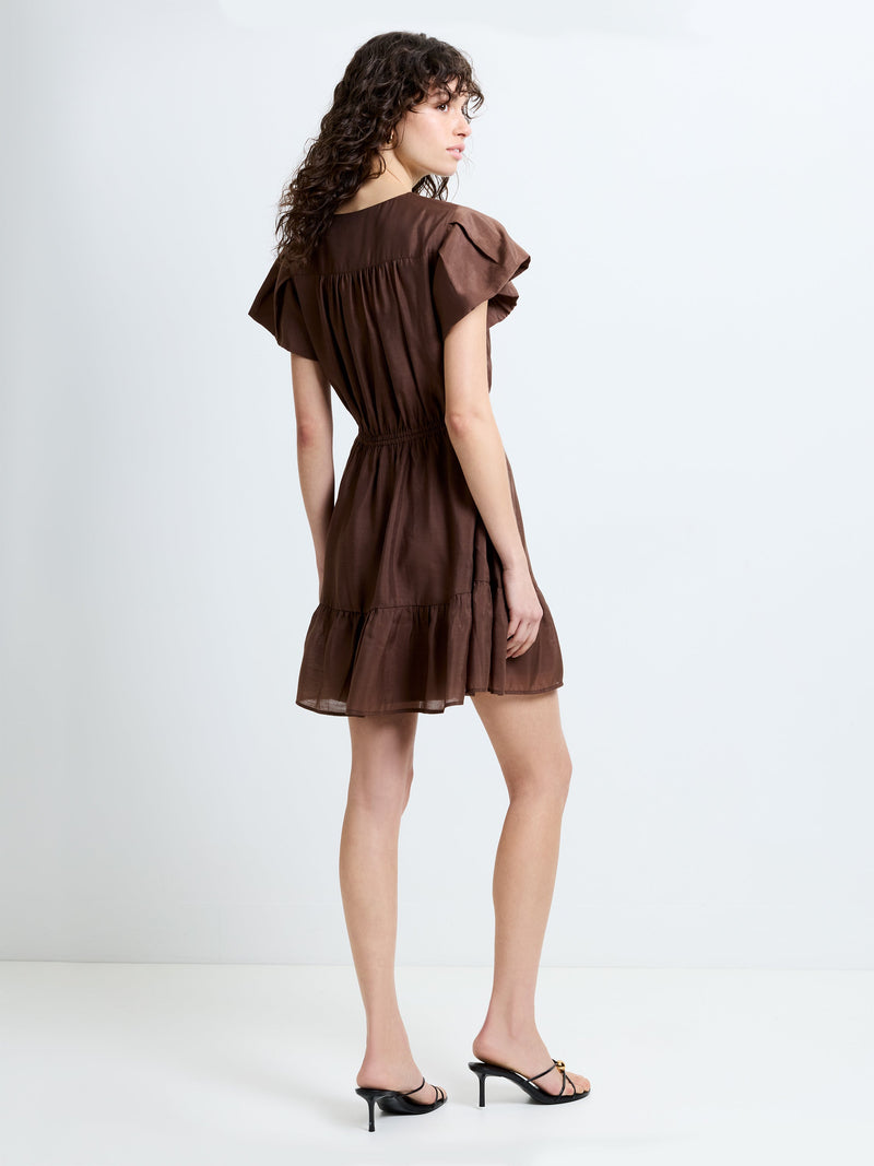 Holland Flutter Sleeve Mini Dress