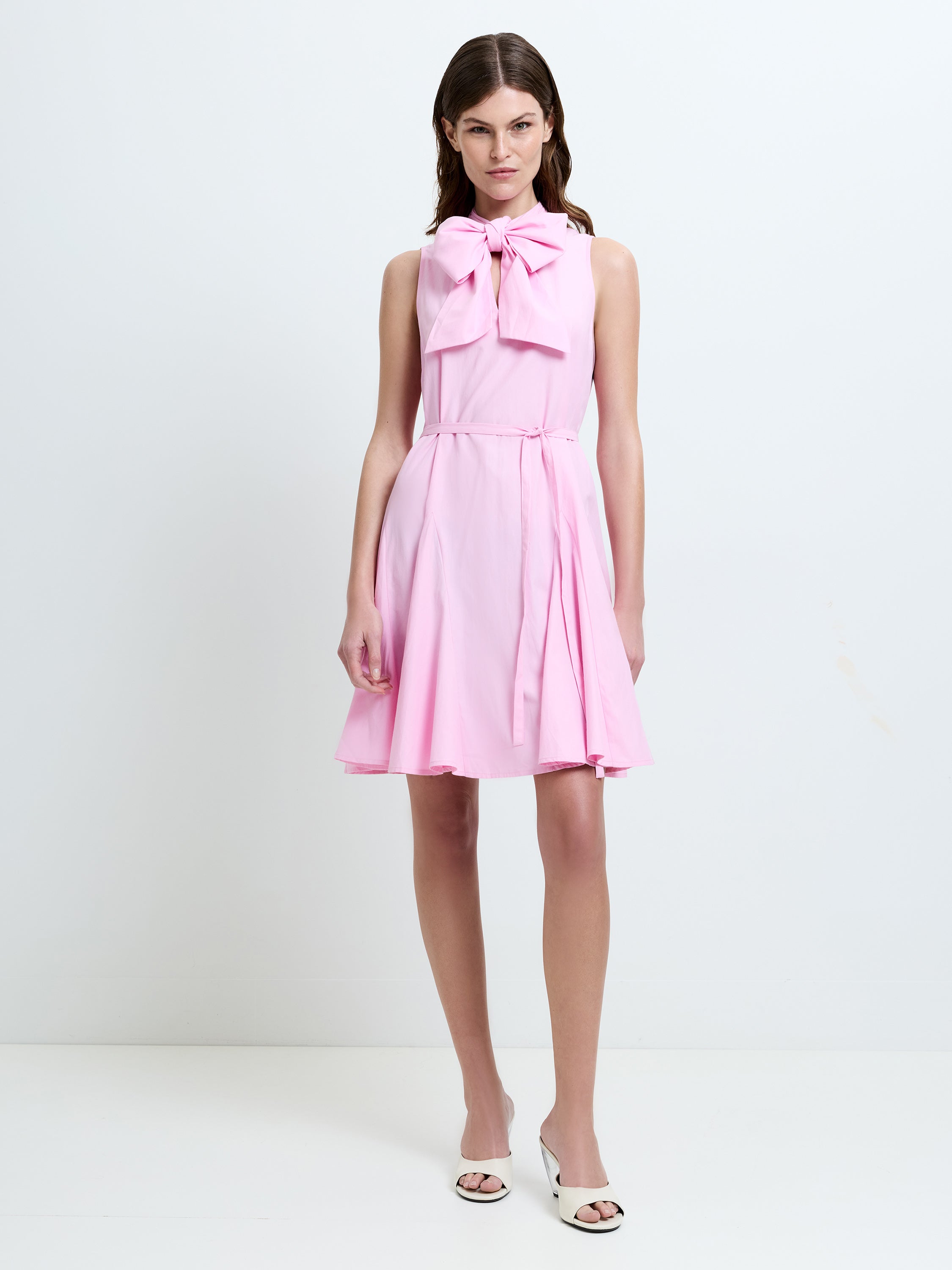 Era Poplin Godet Bow Dress