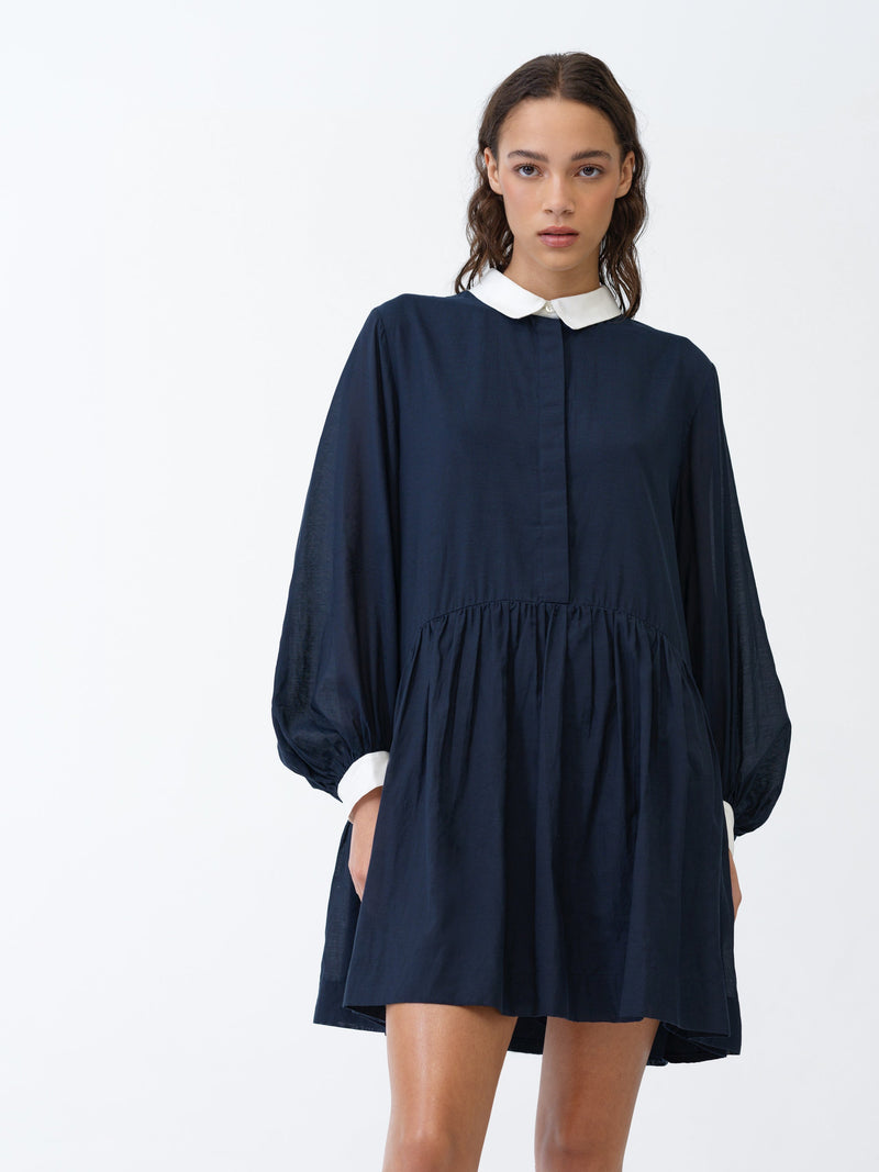 Monica Voile Voluminous Shirt Dress