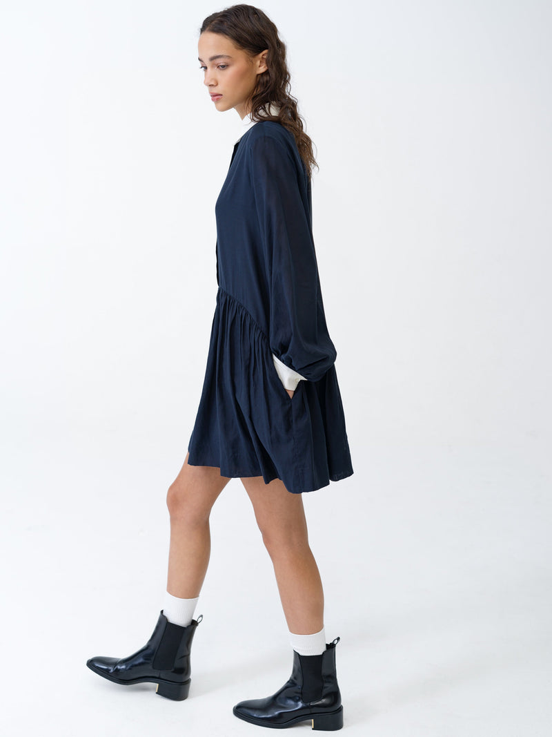 Monica Voile Voluminous Shirt Dress