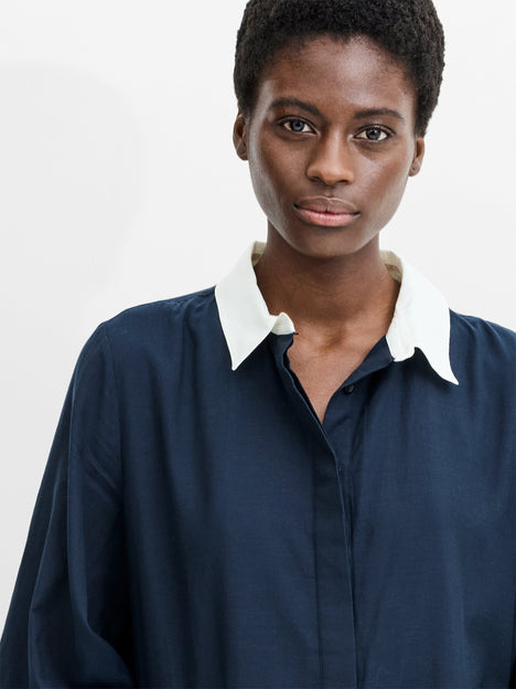 Monica Voile Voluminous Shirt Dress