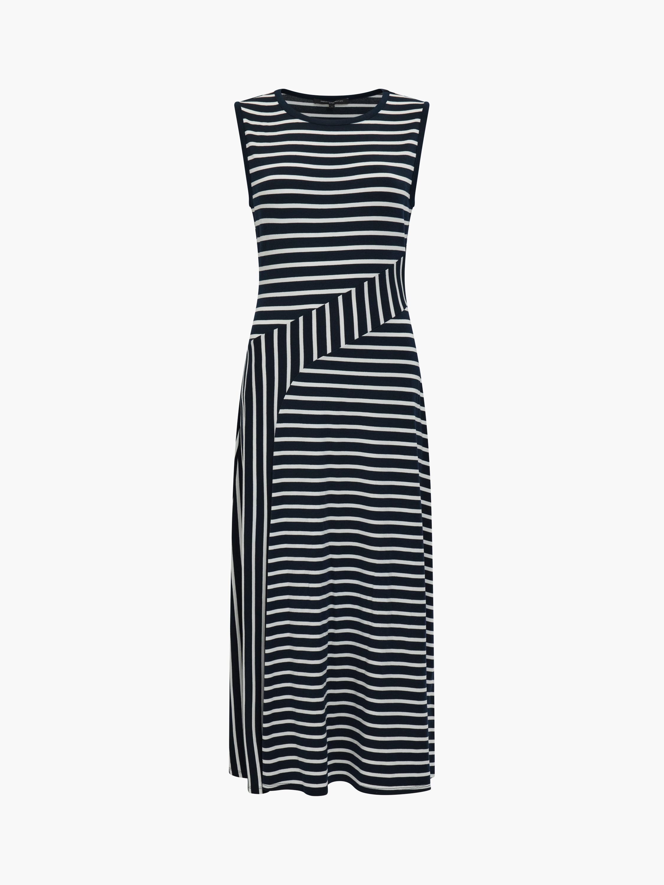 Kyra Jersey Striped Sleeveless Midi Dress