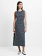 Kyra Jersey Striped Sleeveless Midi Dress