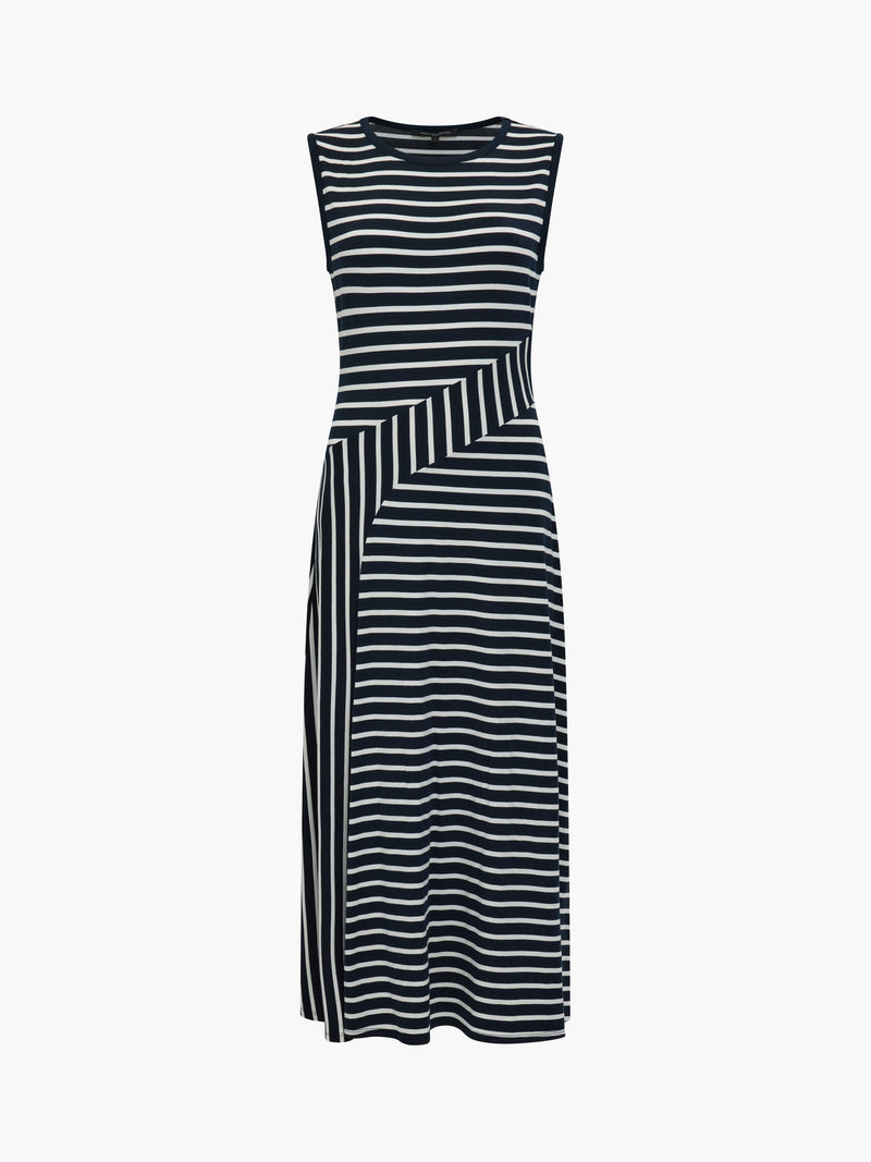 Kyra Jersey Striped Sleeveless Midi Dress