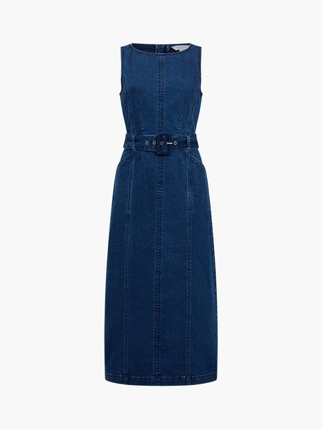 Arywoode Denim Belted Midi Dress